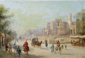 A Street Scene In Alexandria After The Bombardment By The British In 1882