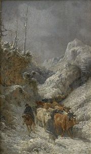 Boskap I Bergslandskap (diptych) by Girolamo Gianni