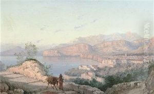 On The Coastal Road, Above Sorrento (+ Herding Cattle At The Temple Of Paestum; Pair)