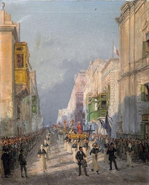 Prozessionszug Durch Valetta Auf Malta - view 1