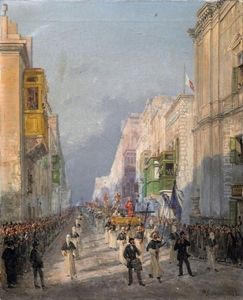 Prozessionszug Durch Valetta Auf Malta by Girolamo Gianni