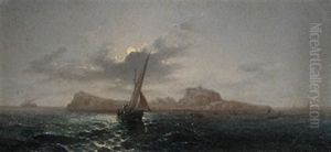 Segelboot Vor Malta (+ Bucht Von Neapel; Pair)