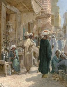 A View Of The Sharia Al-muizz Il-din Allah, Near Bayn Al-qasrayn, Cairo by Girolamo Gianni