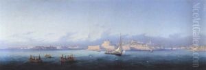 Vessels Off Fort St. Elmo, Valetta, Malta by Girolamo Gianni