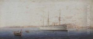 The Troopship "euphrates" Leaving Valletta With Redcoats Lining The Rails, Malta