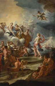 Venus Appealing To Jupiter, Juno, And Apollo On Behalf Of The Trojan Fleet by Corrado Giaquinto