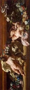 Putti Con Guirnaldas De Flores by Corrado Giaquinto