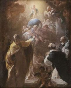 L'enfant Jesus Apparaissant A Saint Dominique Et Saint Nicolas (sketch)
