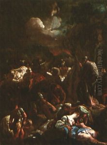 Moses Striking Water From The Rock by Corrado Giaquinto