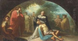 A Miracle Of A Dominican Friar (modello For A Lunette) by Corrado Giaquinto