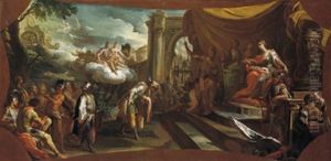 Enea Davanti A Didone Nel Tempio Di Giunone A Cartago: Aeneas Vor Dido Im Tempel Der Juno In Karthago