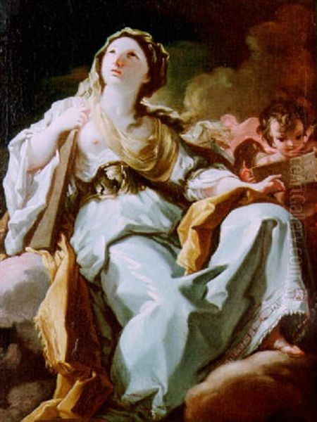A Sybil Leaning On A Tablet - view 1