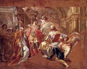 The Martyrdom Of Saints Ippolito, Taurino And Ercolano by Corrado Giaquinto