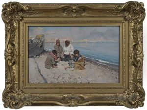 Boys Playing Cards On A Beach Boys Playing Cards On A Beach