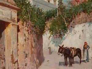 Street Scene In Naples by Giuseppe Giardiello