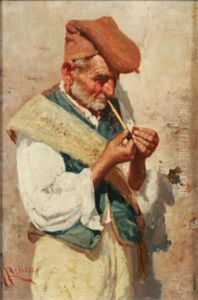 Neapolitansk Man Med Pipa by Giuseppe Giardiello