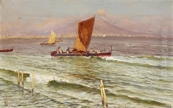 Auslaufendes Fischerboot Vor Neapel - view 1
