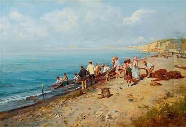 Walkers And Fishermen At The Coast Of Amalfi - view 1