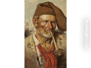 Portrait Of An Older Man Smoking A Pipe