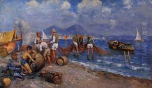 Pescatori Sulla Spiaggia Di Napoli Pescatori Sulla Spiaggia Di Napoli