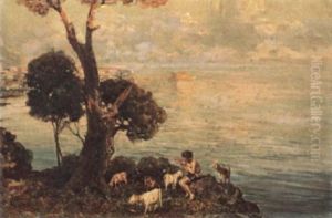 Goat Boy And Flock, Bay Of Naples Goat Boy And Flock, Bay Of Naples
