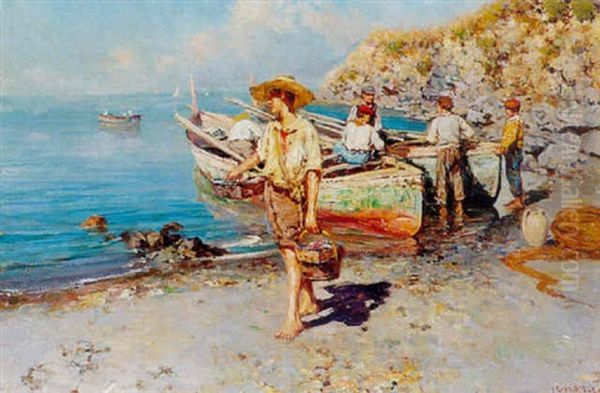 Fishermen On The Beach - view 1