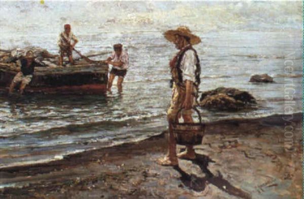 Fishermen On A Beach - view 1