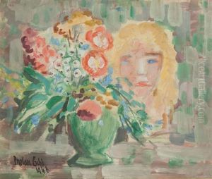 Girl With Flowers by Henry William Phelan Gibb