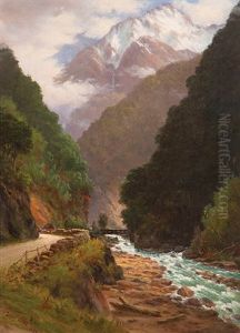 Coach Winding Through Otira Gorge