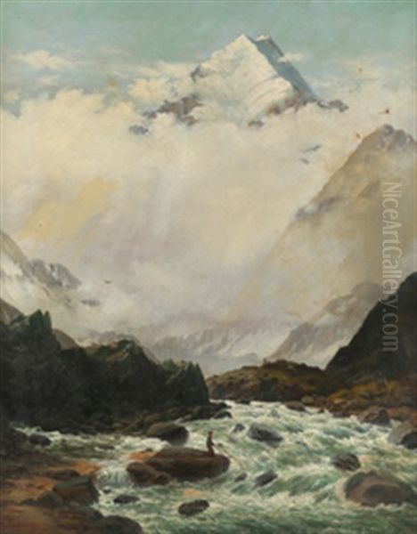 Fjellandskap Med Fisker - view 1