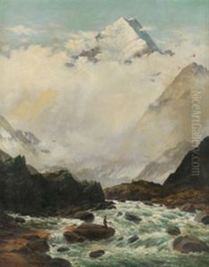 Fjellandskap Med Fisker by John Gibb