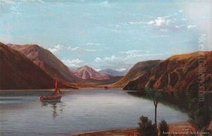 South Island Lake Scene With A Sail Boat
