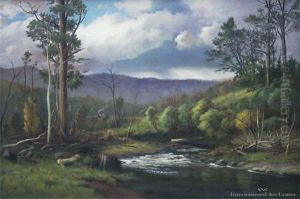 In The Valley, Akatarawa River by William Menzies Gibb