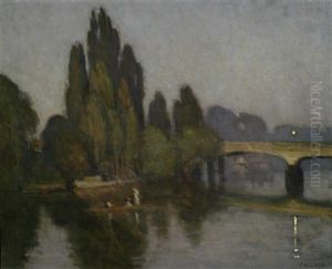 Punting On The Thames by Percy William Gibbs