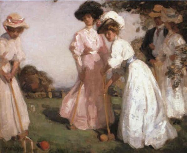 Ladies Playing Croquet - view 1