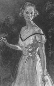 Portrait Of A Lady In Yellow by Charles Dana Gibson