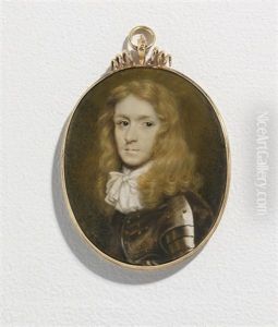 A Young Gentleman, In Plate Armour Comprised Of Cuirass And Spaulders Secured With Gilt Rivets, Elaborately Tied White Linen Cravat