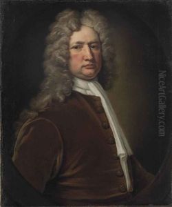 Portrait Of Admiral Sir Charles Wager (1666-1751), Bust-length, In A Brown Coat And White Cravat