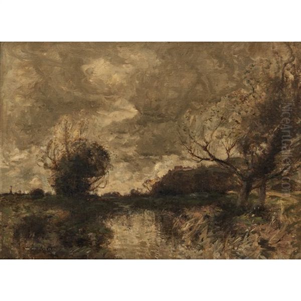 A River Landscape With A Village - view 1