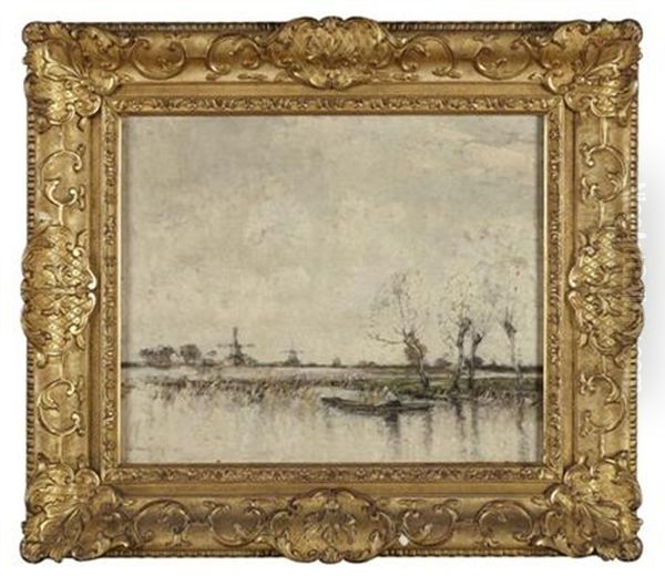 A Dutch Canal With Punt - view 1
