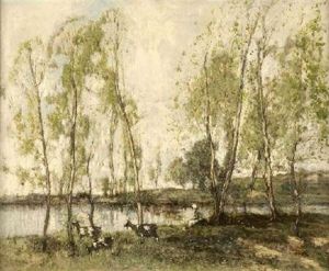 Goat Herd By The River by William Alfred Gibson