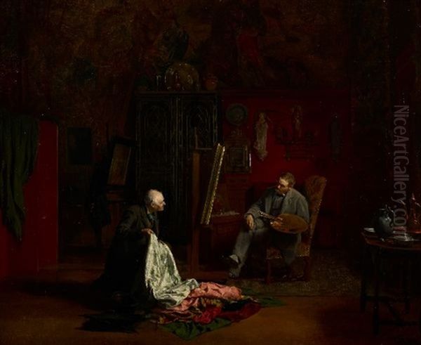 Le Peintre Et Le Marchand D'etoffes - view 1