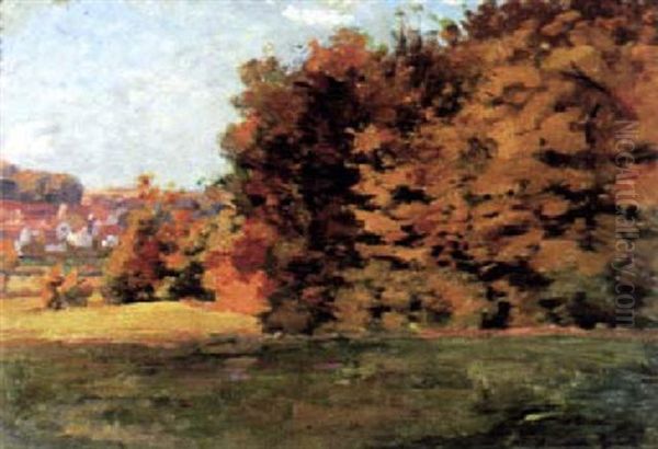 Waldrand Bei Einem Oberhessischen Dorf An Einem Sonnigen Herbsttag - view 1