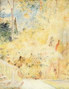 Haven Pa Lindevej Med Verandatrappe (the Garden At Lindevej With Veranda Stairs) by Harald Giersing