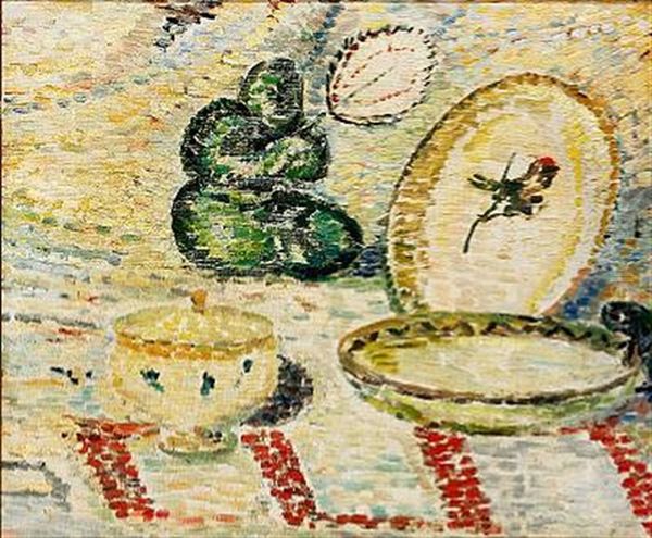 Still Life With Oriental Figurine And Porcelain - view 1