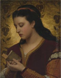 Lady Reading A Book by Attilio Baccani
