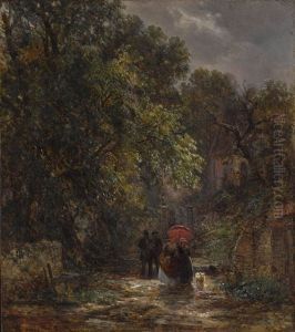 Spazierganger Auf Der Strase Eines Kleinen Stadtchens