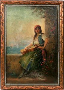 Lady Seated By Wall