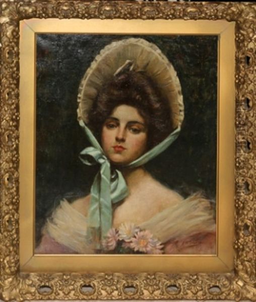 Young Woman Wearing A Bonnet - view 1