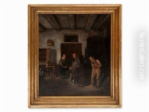 Genre Scene With Interior by Burchard Giesewell